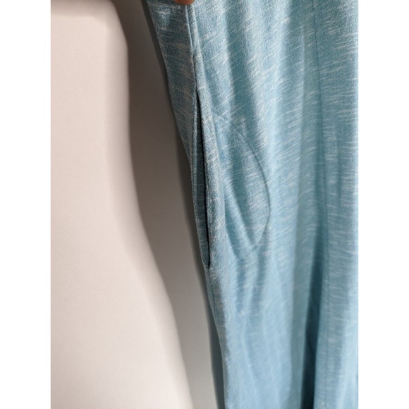 Soft Surroundings Womens M Sky Blue Cold Shoulder Maxi Dress w Pockets - Picture 5 of 7